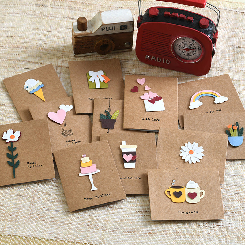 Iwano Wind Greeting Card Christmas Greeting Card Vintage Birthday Greeting Message Card Small Card Mini Thank You Card