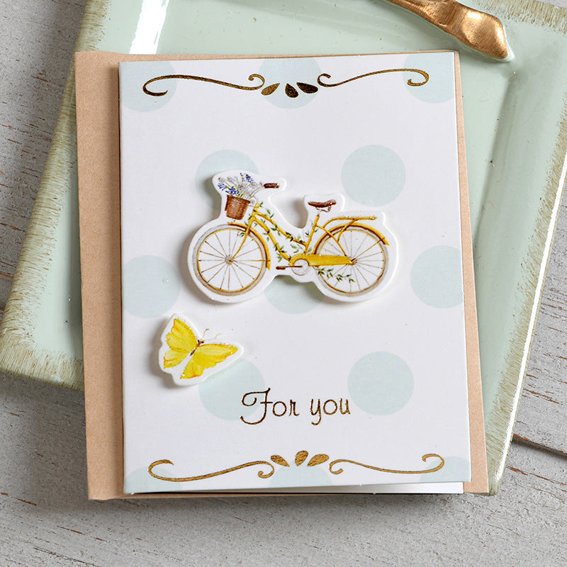 Iheno Wind Greeting Card Creative Handmade Universal Blessing Mini Greeting Card Thanksgiving Thank You Message Small Card