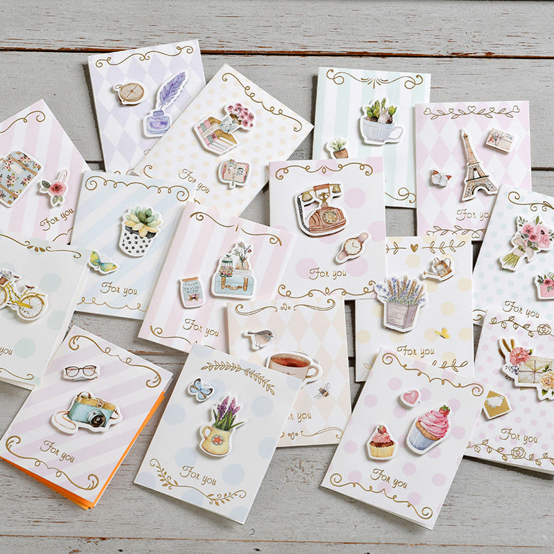 Iheno Wind Greeting Card Creative Handmade Universal Blessing Mini Greeting Card Thanksgiving Thank You Message Small Card