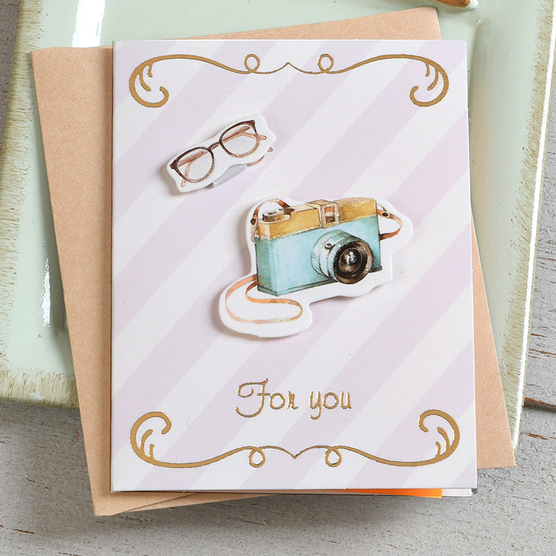 Iheno Wind Greeting Card Creative Handmade Universal Blessing Mini Greeting Card Thanksgiving Thank You Message Small Card