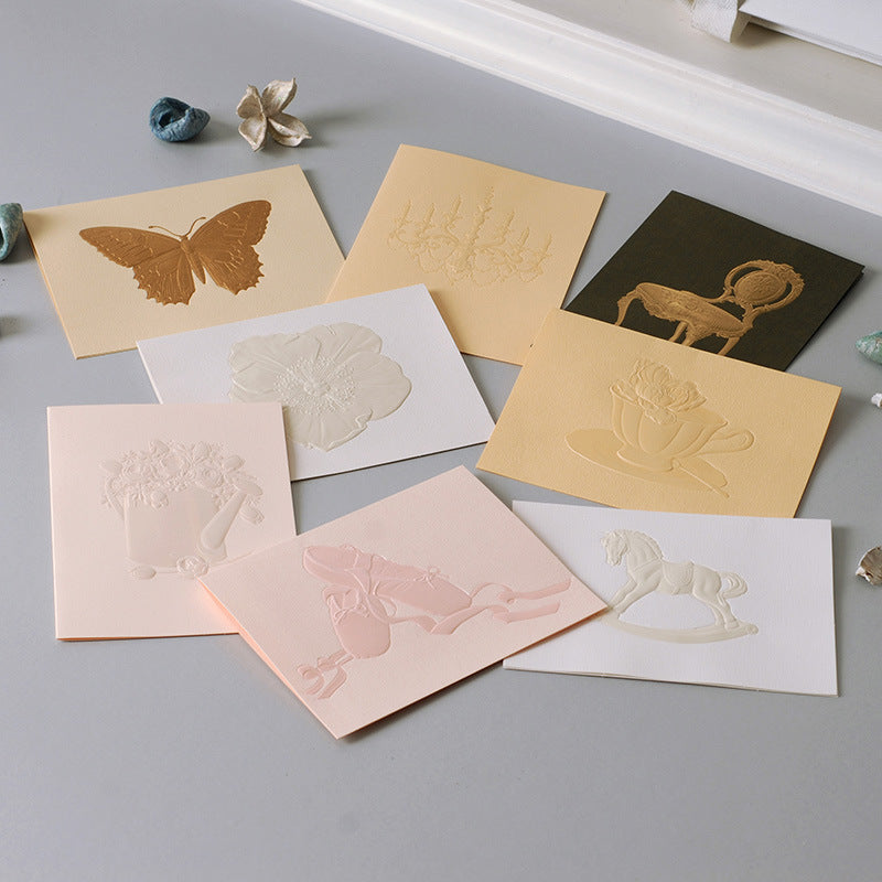 Iwano greeting card high-end business relief mini card blessing card thank you card universal card 1512 (16 types)