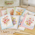 Iheno pick-up greeting card, European style elegant dried flower blessing card, birthday card, thank you card, universal card