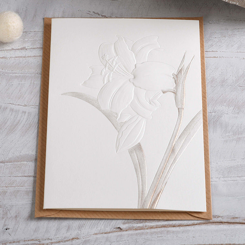 Iwano Picking Up Wind Sketch Texture Relief Greeting Card Simple Blessing Card Teacher Children's Day Universal Card