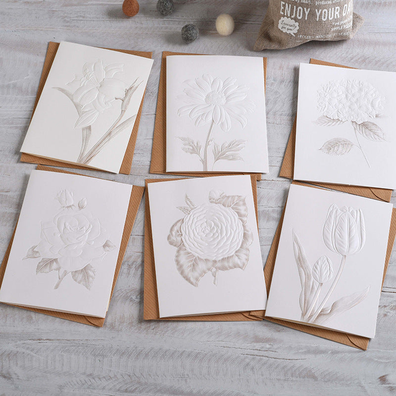 Iwano Picking Up Wind Sketch Texture Relief Greeting Card Simple Blessing Card Teacher Children's Day Universal Card