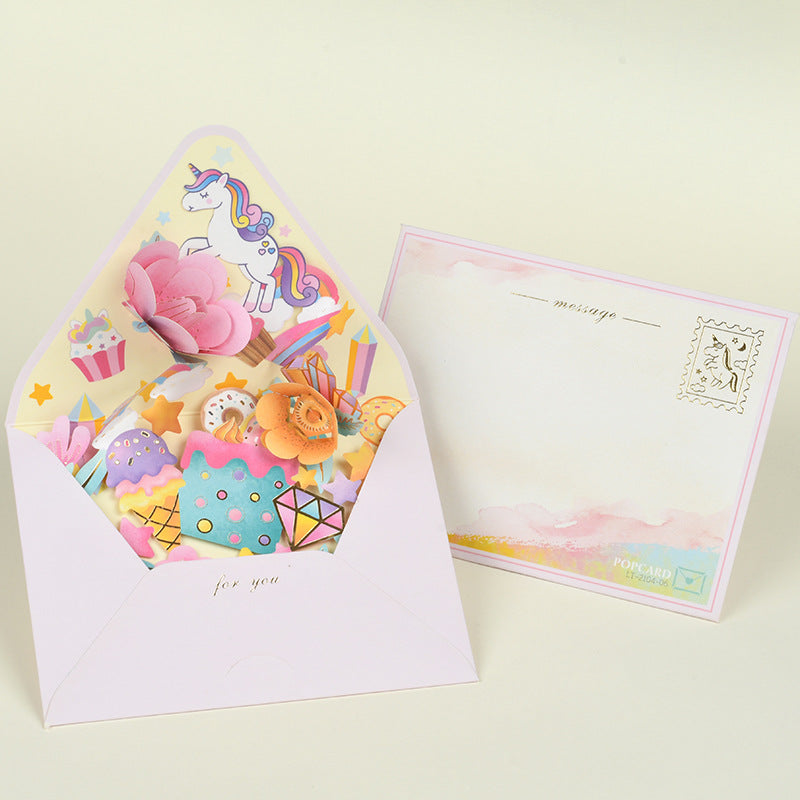 Yihenuo Shifeng DIY Handmade 3D Three-dimensional Greeting Card Universal Cute Blessing Children's Teacher Thank You Thanksgiving Universal