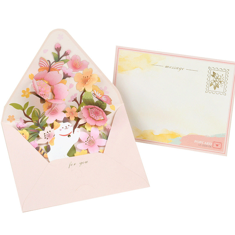 Yihenuo Shifeng DIY Handmade 3D Three-dimensional Greeting Card Universal Cute Blessing Children's Teacher Thank You Thanksgiving Universal