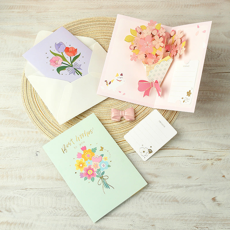 Iheno Shifeng creative three-dimensional birthday card, blessing card, thanksgiving card, universal greeting card, holiday card, message card